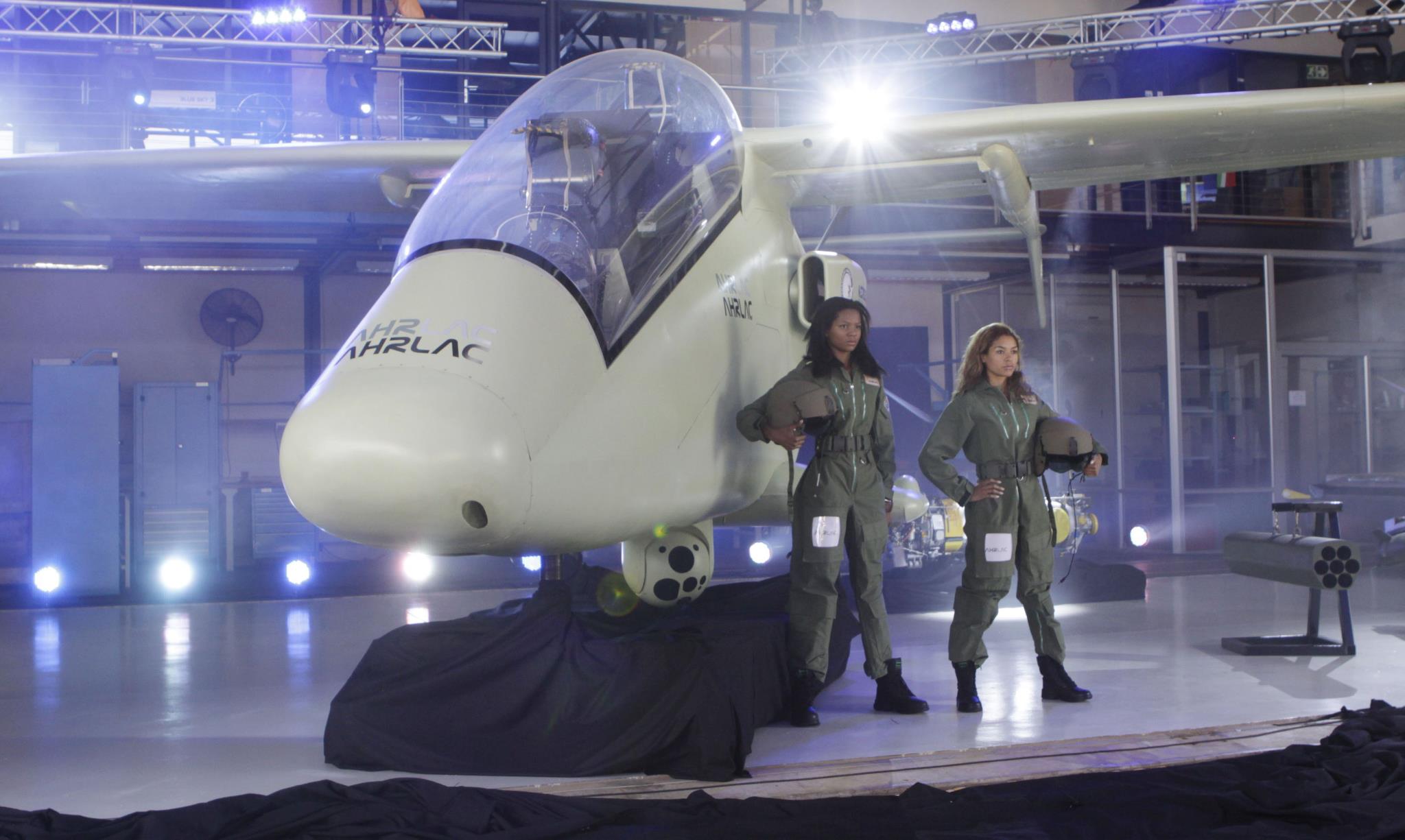 Alternate frame of the AHRLAC aircraft display inside the launch hangar