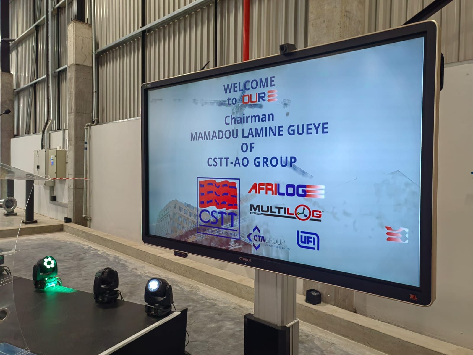 Welcome screen with Afrilog and group logos